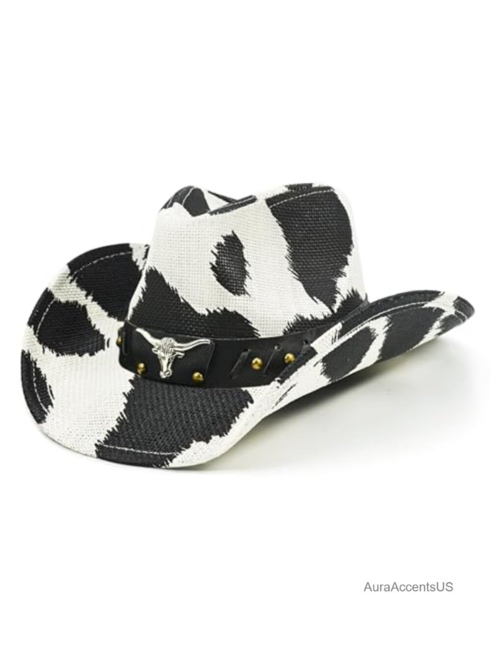 Cow Print Straw Cowboy Hat Western Cowgirl Bachelorette Party